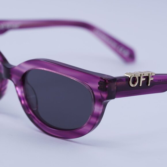 Off-White OERI13D SPARKS 3707 Sunglasses Striped Purple Frame, Grey Lenses main image 6